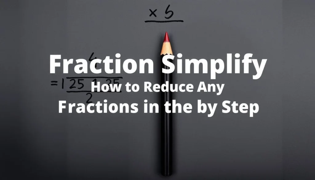Fraction simplify — Fraction Simplify: How to Reduce Any Fraction Step by Step