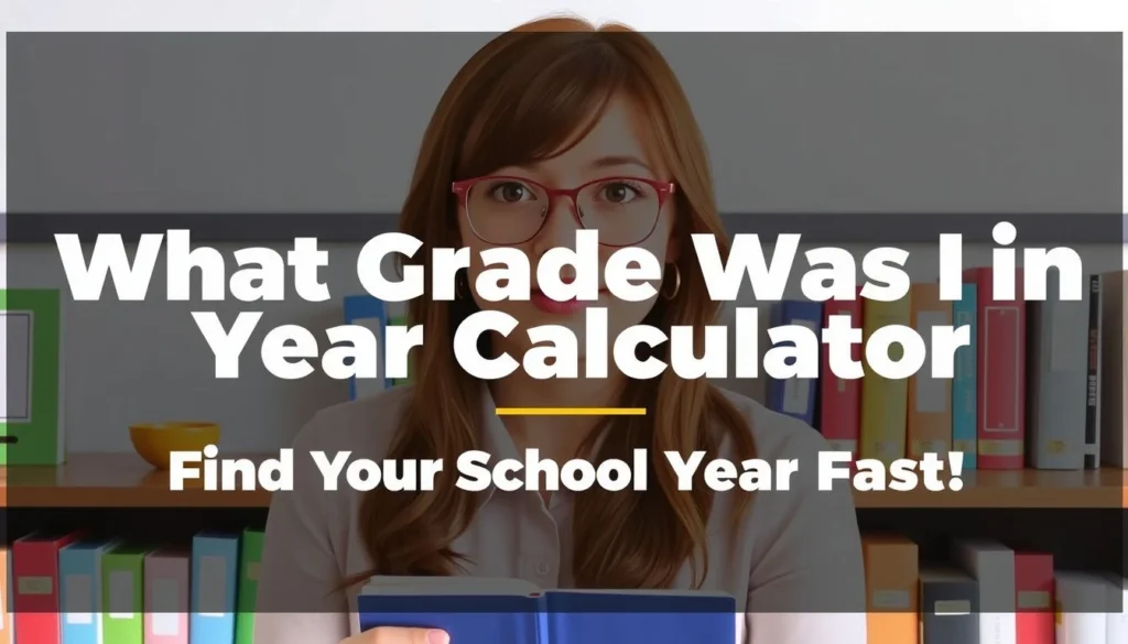 what grade was i in year calculator — What Grade Was I in Year Calculator: Find Your School Year Fast